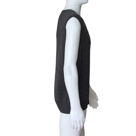 Club Room Men's Cable Knit V-Neck Sweater Vest Gray Size L - Picture 3 of 7
